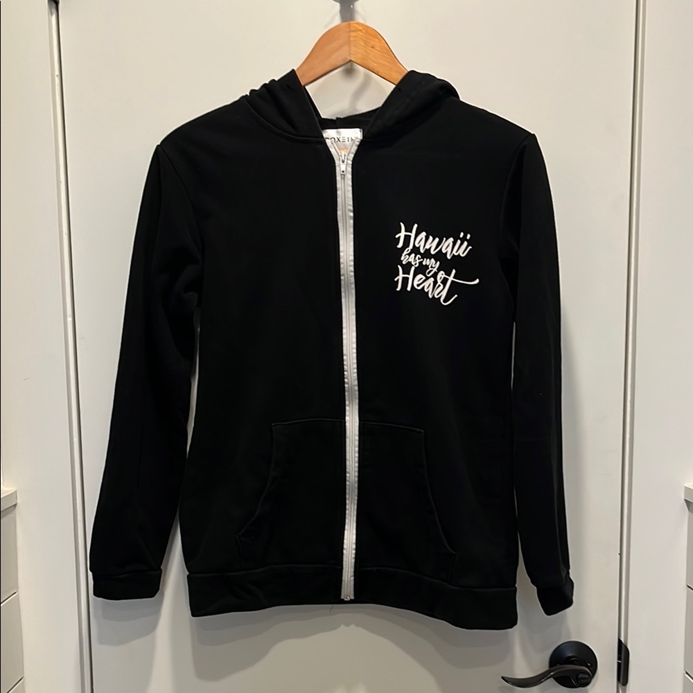 Fused Hawaii “Hawaii has my Heart” Black Zip-Up Hoodie